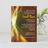 KLOPENDE NEON STARS Bat Mitzvah Invitation GOLD Kaart (Staand voorkant)