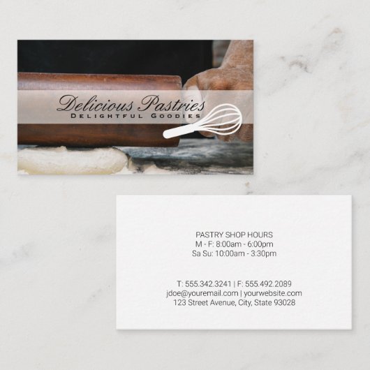 kloppen | banketbakker | deeg | rolpen visitekaartje (Voorkant / Achterkant)