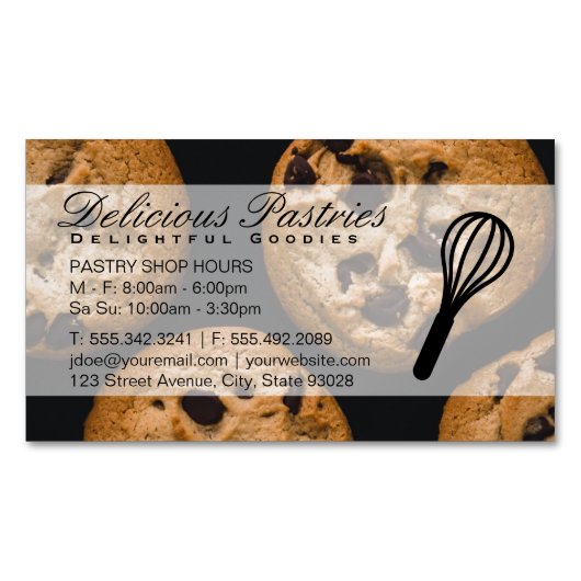 kloppen | banketbakker | koekjes magnetisch visitekaartje (Voorkant)