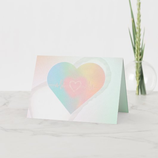 kloppend hart, kleur: zilver, m folie wenskaart (Voorkant)