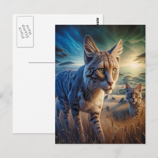 Kloppend zwervers in een weide briefkaart (Voorkant / Achterkant)