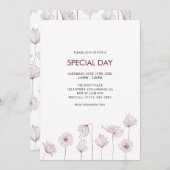 Kloppoffloraal feestuitnodiging voor alle gelegenh kaart (Voorkant / Achterkant)