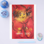 KLOPT MET RED BOW / Happy New Year's Eve Flyer (Enkel)