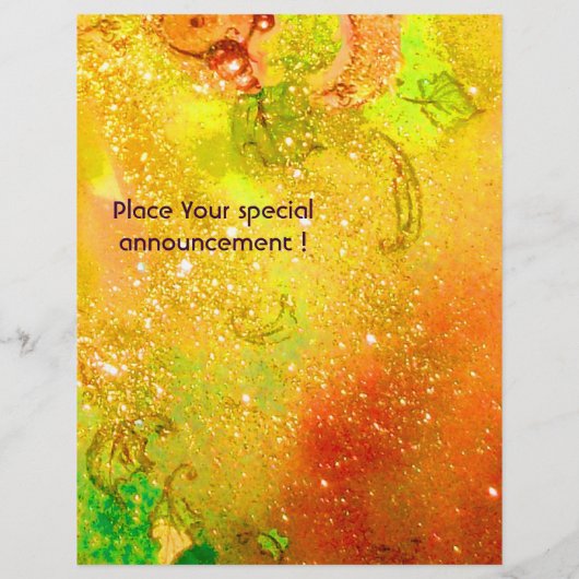 KLOPT MET RODE BOW IN GOUDE SPARKLES Nieuwjaar Flyer (Achterkant)