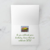 KLORFUELE PANSIES IN DE STROOMDOOS/VERHAAL BIRTHDA KAART (Binnen)