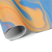 KLORFUL BLAUW ORANJE ZWIRLS PATROON CADEAUPAPIER (Rol Hoek)