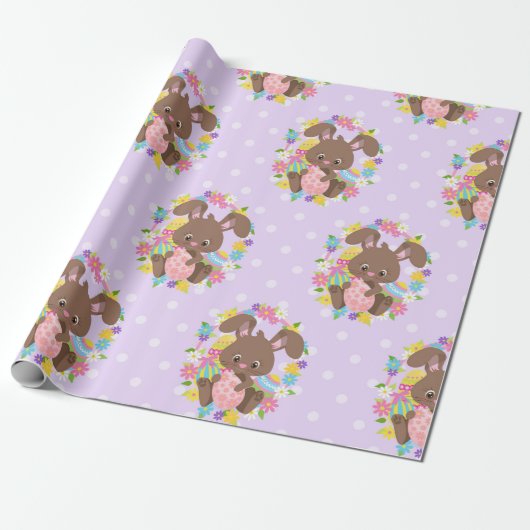 KLORFUL CHOCOLAATE EASTER BUNNIES & EIEREN CADEAUPAPIER (Uitgerold)