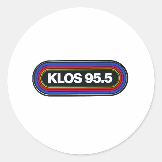 Klos fm radiostation  classic rock ronde sticker (Voorkant)