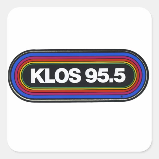 Klos fm radiostation  classic rock vierkante sticker (Voorkant)