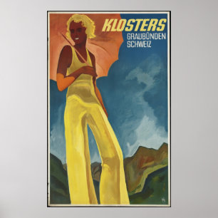 Klosters Vintage Travel Poster en Retro Prints