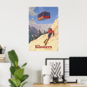 Klosters Zwitserland Skigebied Reisposter Poster (Thuiskantoor)