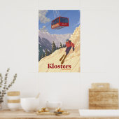 Klosters Zwitserland Skigebied Reisposter Poster (Keuken)
