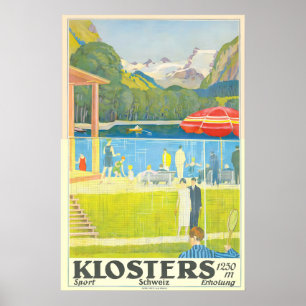 Klosters Zwitserse Alpen Zwitserland Vintage Poster
