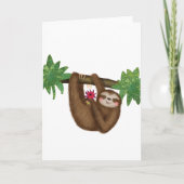 Klote sloth op een takblanco kaart (Voorkant)