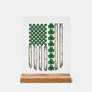 Klover Amerikaanse Vlag Vintage Vector Design_1 Acryl Bord