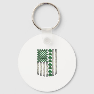 Klover Amerikaanse Vlag Vintage Vector Design_1 Sleutelhanger