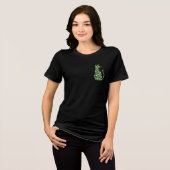 Kloverkat Silhouet - St. Patrick's Day Feest Tri-Blend Shirt (Voorkant volledig)