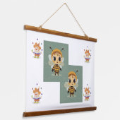 klovnen og bien hangend wandkleed (Gebogen)