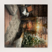 Klui Kerstmis door de Fireplace Jigzaag Puzzle Legpuzzel (Horizontaal)
