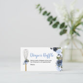 Kluidere Raffle Navy Floral Snel weggedraaid Informatiekaartje (Staand voorkant)