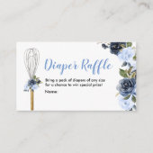 Kluidere Raffle Navy Floral Snel weggedraaid Informatiekaartje (Voorkant)