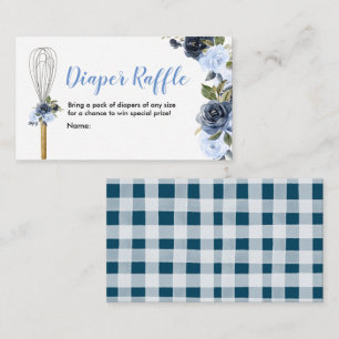 Kluidere Raffle Navy Floral Snel weggedraaid Informatiekaartje