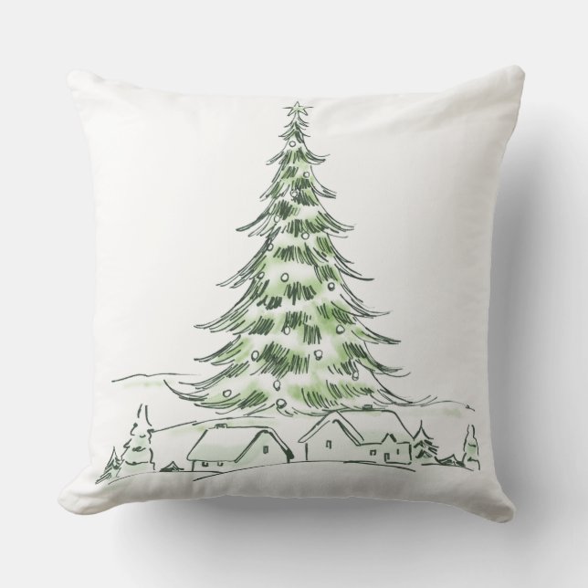 Kluike kerstbomen en wintergroene witte bomen kussen (Voorkant)