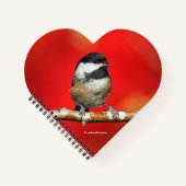 Kluipkip met zwarte afdekking met rode herfst-blad notitieboek (Voorkant)