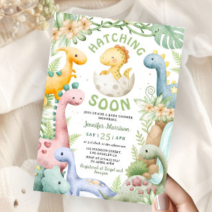 Kluivende Dino Baby Shower Geslacht Neutraal Kaart