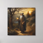 Kluizenaar met een lantaarn. Kluizenaar uit tarot Canvas Afdruk (Voorkant)