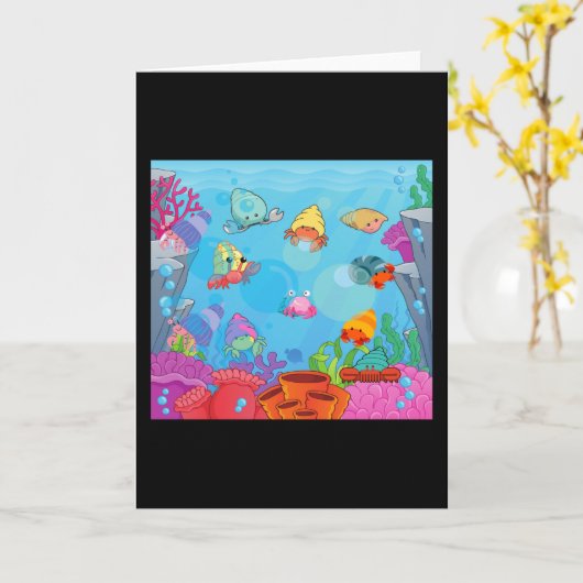 kluizenaarskrab met schelp in oceaan kaart (Gele Bloem)