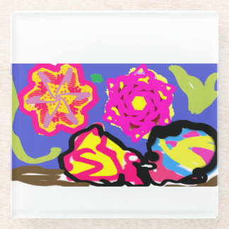 Kluizenaarskrabben bruiloft  glazen onderzetter