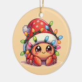 Kluizenkrab Vrolijke Kerstmis Winter Dieren Krabbe Keramisch Ornament (Links)
