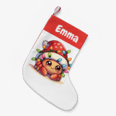 Kluizenkrab Vrolijke Kerstmis Winter Dieren Krabbe Kleine Kerstsok (Voorkant (Hangend))