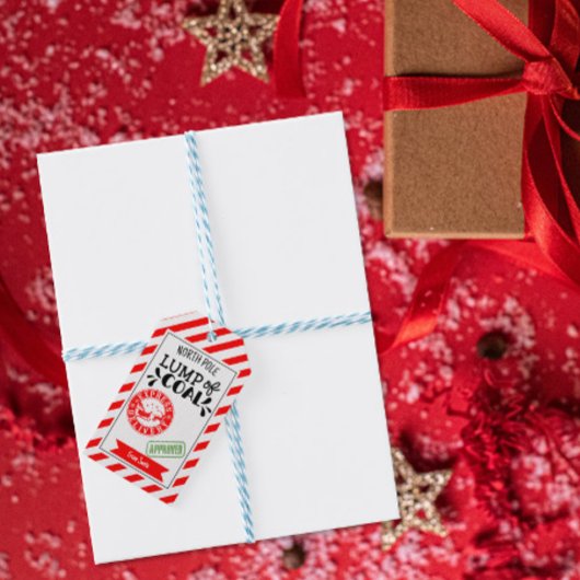 Klumpen Steenkool grappige funky Kerstmis secret S Cadeaulabel