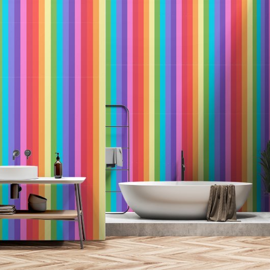 Klumperige Candy Stripe FC Verticaal Behang (Badkamer)