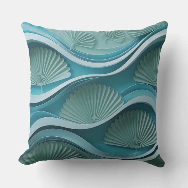 Klungkung Waterwaaier 3D Batik Motief Kussen (Voorkant)