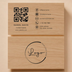 Klusjesman Hout Professioneel QR Code Visitekaartje