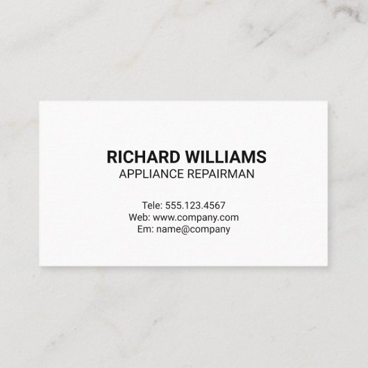 Klusjesman Reparatie | Woningrenovatie  Visitekaartje (Achterkant)