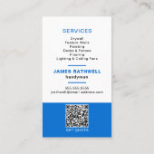 Klusjesman Reparaties met QR-code Visitekaartje (Achterkant)