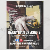 Klusjesman timmerman meubelmaker klein bedrijf flyer (Voorkant)