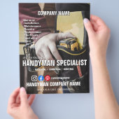 Klusjesman timmerman meubelmaker klein bedrijf flyer (Hand)