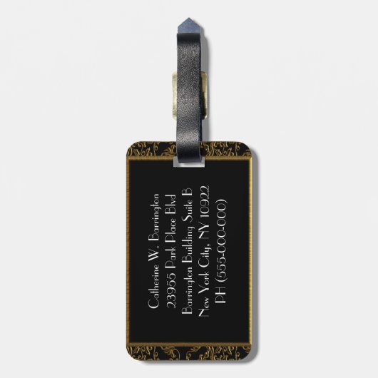 Klysworth Eva Elegant Monogram Bagagelabel (Achterkant verticaal)