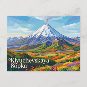 Klyuchevskaya Sopka vulkaan Rusland Briefkaart