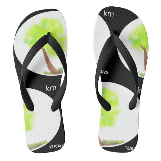 km boom schildering slippers teenslippers (Voetbed)