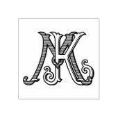 KM Initials MK Monogram Rubber Ink Stamp Wedding Rubberstempel (Afrduk)