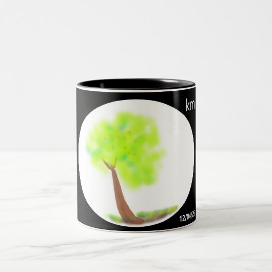 km tree painting mug tweekleurige koffiemok (Center)