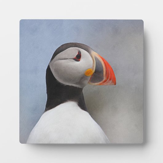 KMCfoto Geschilderde Puffin Fotoplaat (Voorkant)