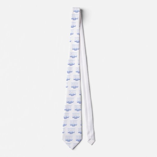 KMO-LOGO1 WHITE/BLUE STROPDAS (Voorkant)