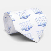 KMO-LOGO1 WHITE/BLUE STROPDAS (Opgerold)